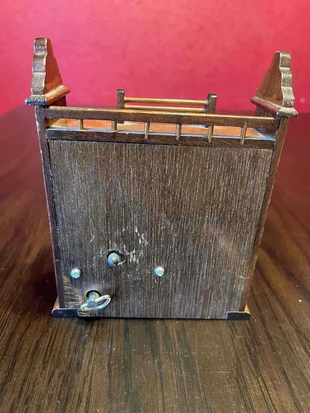 Vintage George Goode 1983 Music Box Wood Church Piano Plays Amazing Grace *Works